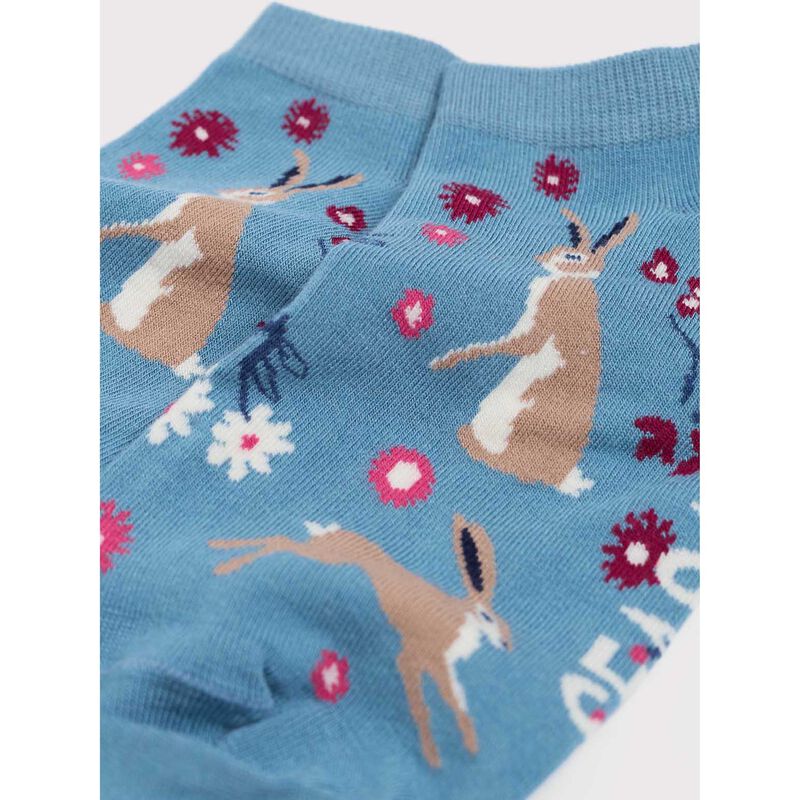 Seasalt Cornwall Bamboo Arty Trainer Socks - Hares Leap Seascape image number 1